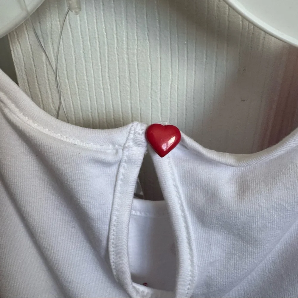 Tommy Bahama 2 Piece Girls Red White Valentine’s Tulle Dress Size 5 Headband NEW